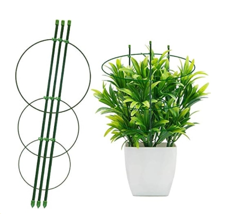 Plant Support Cages, 18 Inches Plant Cages with 3 Adjustable Rings
