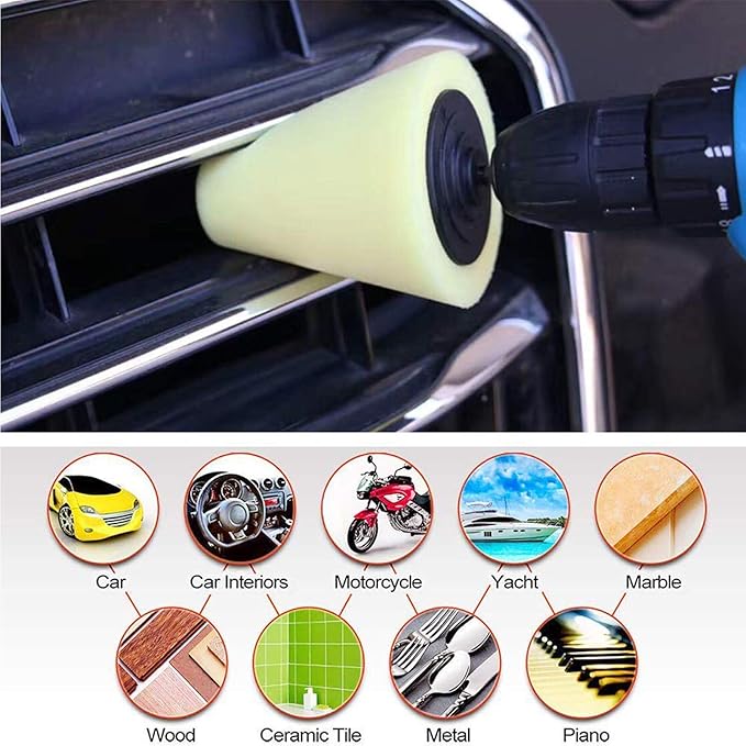Orange Polishing Foam Sponge Cone Polishing Pads for Car Wheel Hub