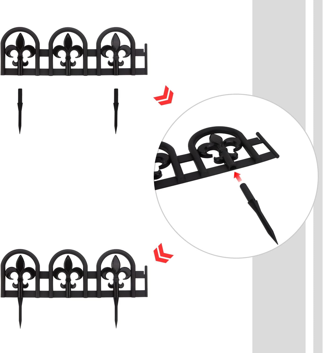 (Common: 0.5-in*23-in*13-in; Actual: 0.54-in*23.2-in*13.2-in) White Polyresin Garden Edging