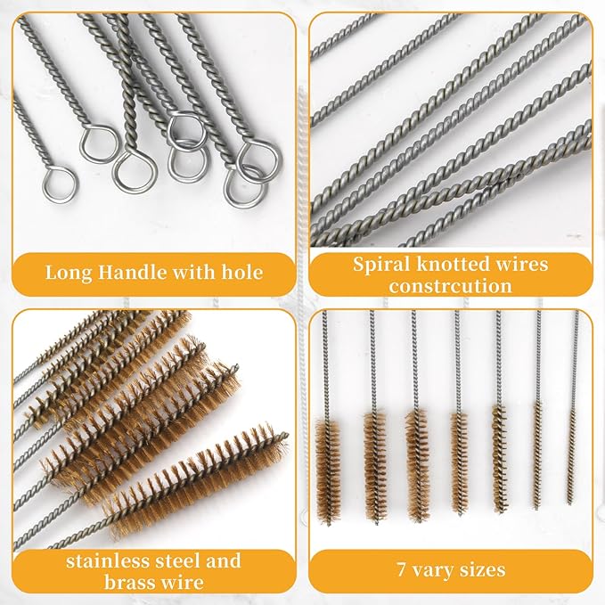 Short Laboratory Brush Test Tube Brush Kit for Cleaning Wire Pipe Tube