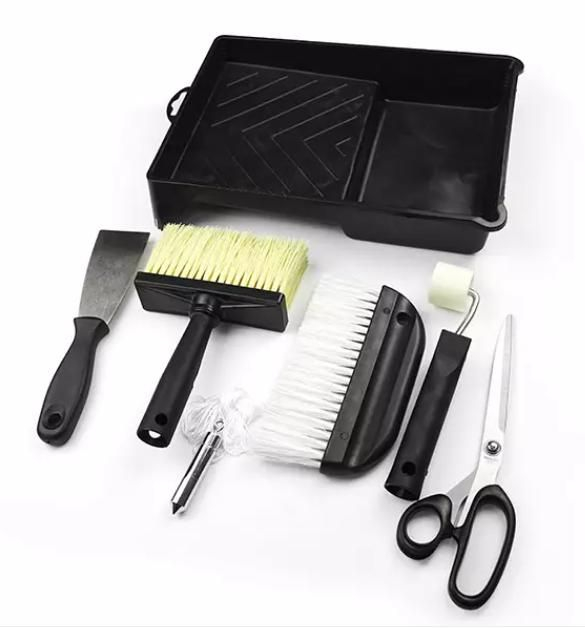 7PCS Paster Brush Wall Paper Brush Scissors and Paint Tray Set