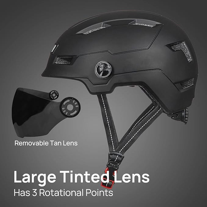 Adult Bike Helmet with USB Charging LED Front and Rear Lights Mountain & Road Bike Helmet