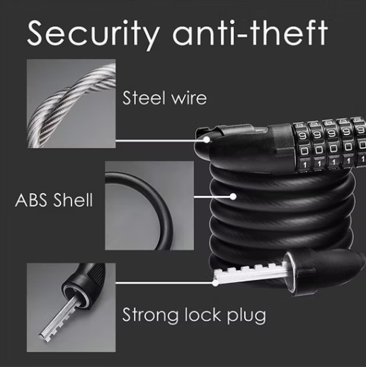 High Quality Bicycle Combination Lock Bike Cable Lock Chain Lock