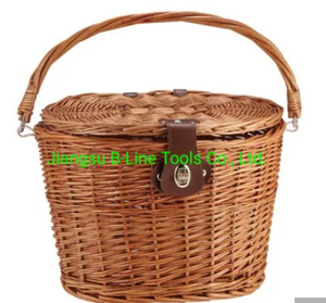 Bicycle Front Basket Wicker Picnic Basket 