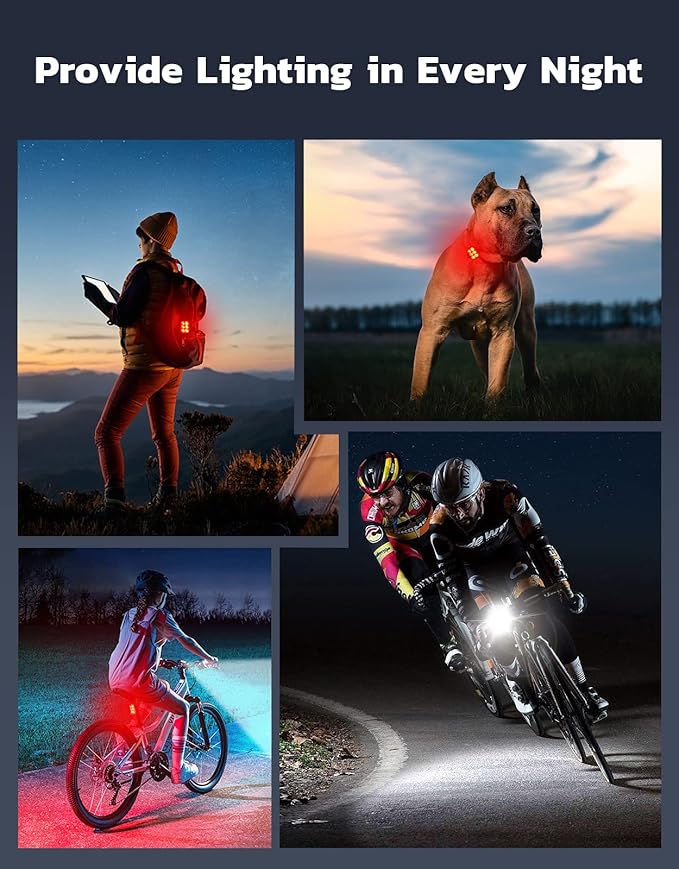 Bike Light for Night Riding, USB Rechargeable Bike Light Front and Rear, Waterproof IP65