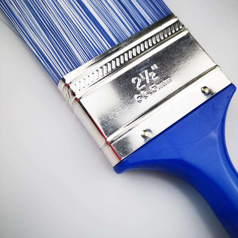 Eco Blue Plastic Handle PET Bristle 2.5" Paint Brush for Painting
