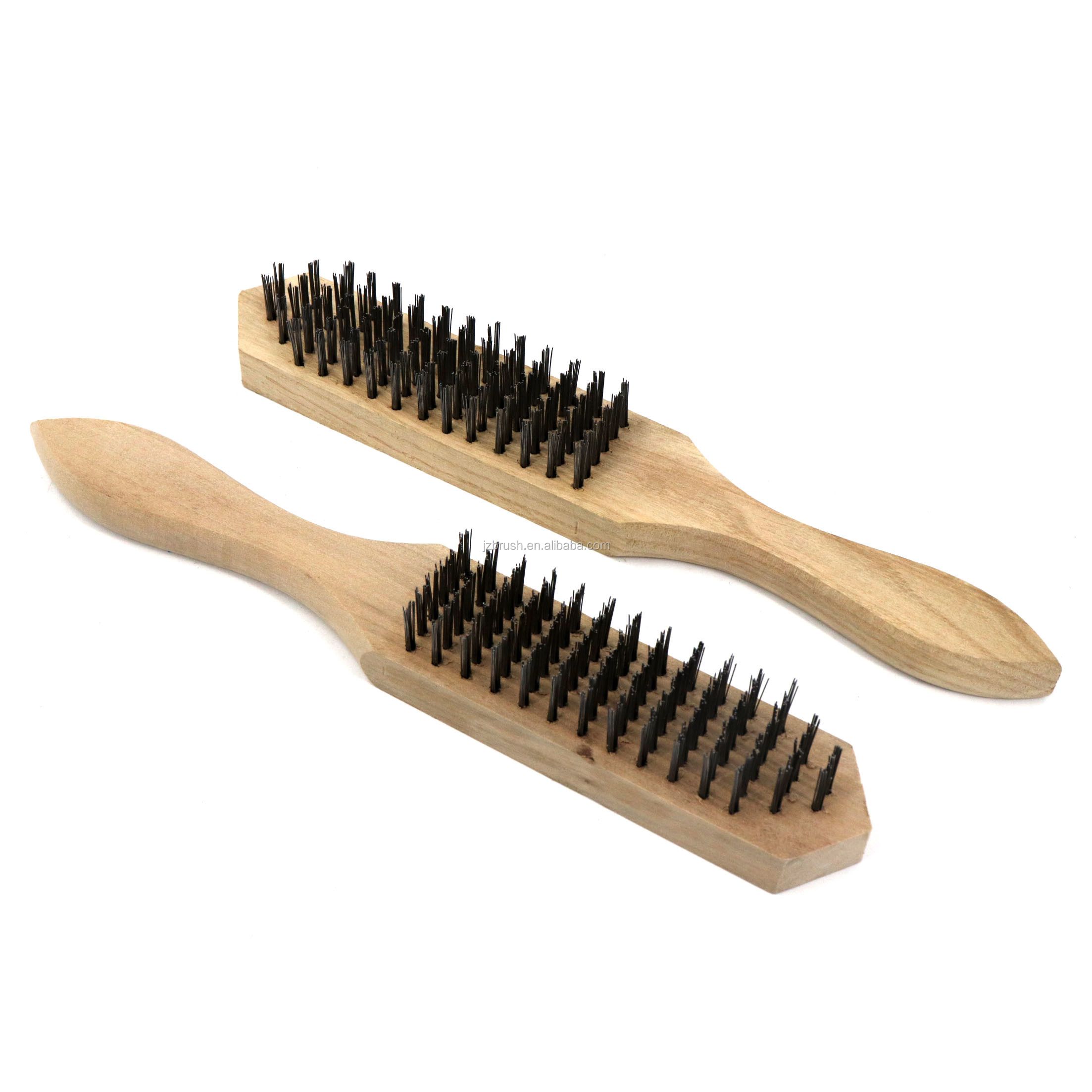 Construction Tools Wooden Handle Steel Wire Brush for Cleaning Hand Tool