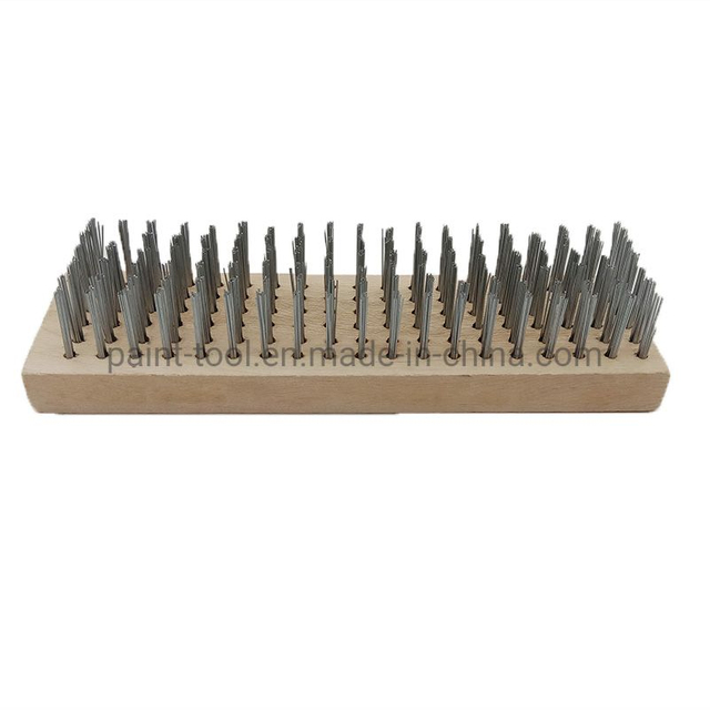 Long Wood Handle Stainless Steel Wire Scratch Brush