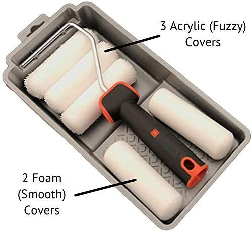 Paint Roller Kit with Tray-Includes Acrylic, Polyester and Foam Paint Roller Covers