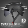 Adult Bike Helmet with USB Charging LED Front and Rear Lights Mountain & Road Bike Helmet