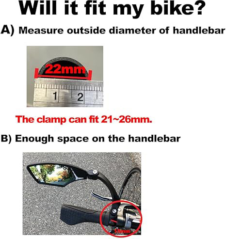 New Handlebar Bike Mirror, HD, Explosion Proproof, Electric Bike Mirror