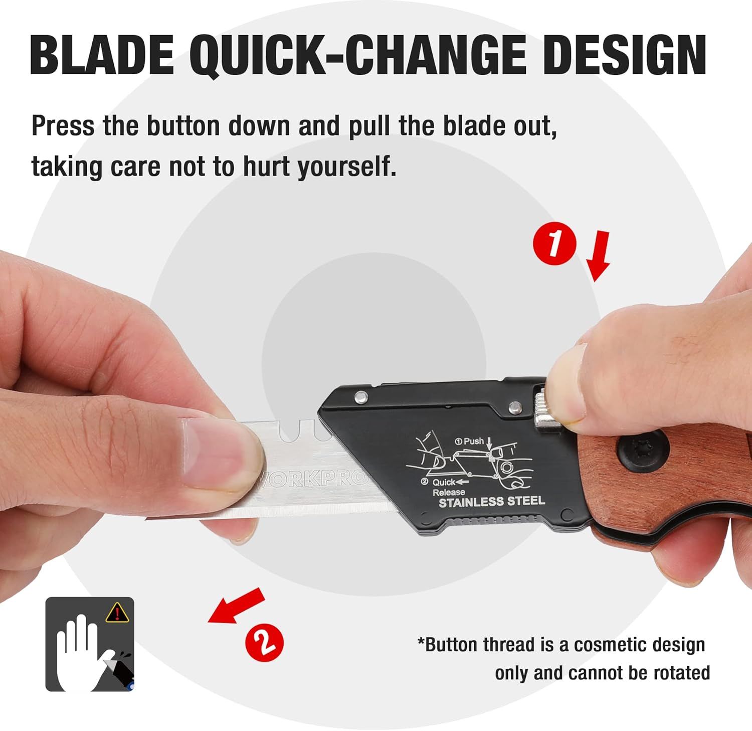 High Quality Stainless Steel Folding Pocket Wood Handle Knife