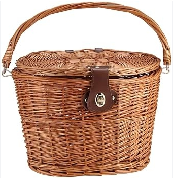 Bicycle Front Basket Wicker Picnic Basket 