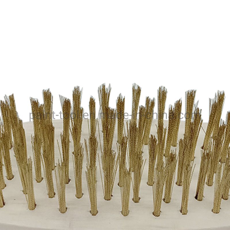 Round Wooden Handle Wire Brush Cleaning Tool