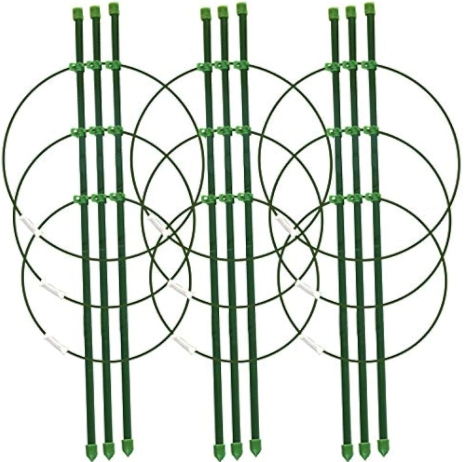 Plant Support Cages, 18 Inches Plant Cages with 3 Adjustable Rings