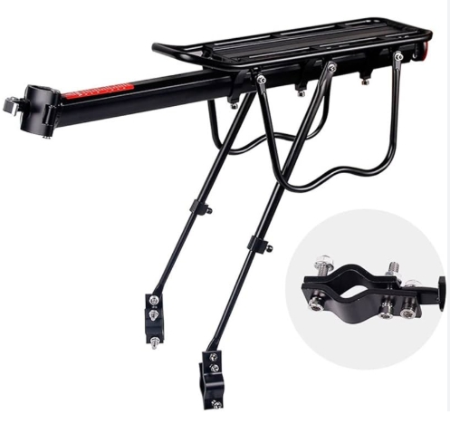 Quick Release Bicycle Rear Luggage Cargo Carrier with Adjustable Aluminum Bike Rear Seat Rack