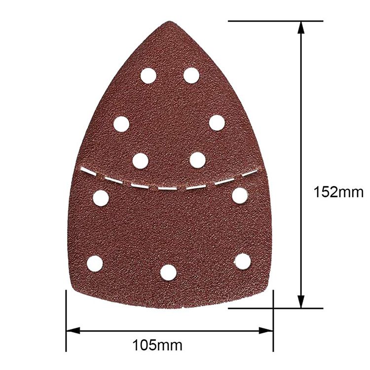 105X152mm Aluminum Oxide Hook and Loop Triangle Sanding Discfor Multi Sander