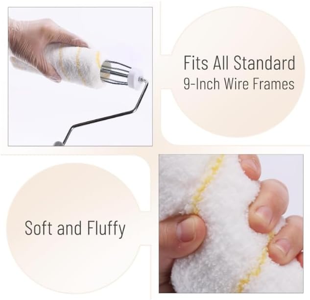 Paint Roller Kit with Tray-Includes Acrylic, Polyester and Foam Paint Roller Covers