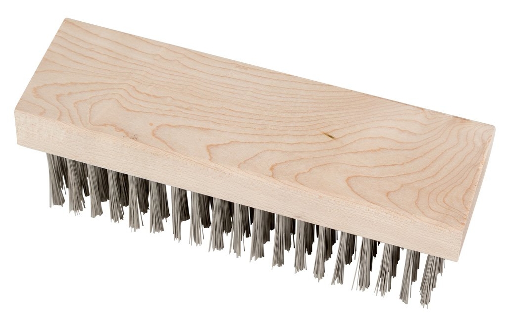 Long Wood Handle Stainless Steel Wire Scratch Brush