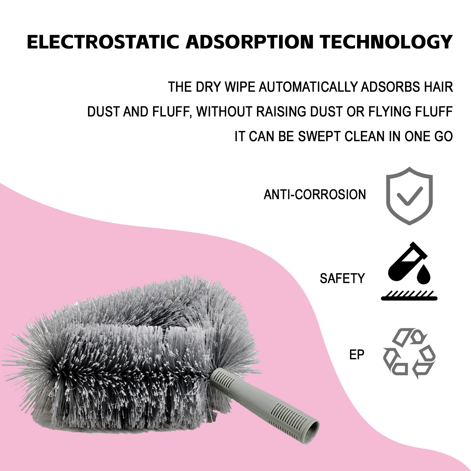 AiroMatic Triangular Cobweb & Dust Brush – Ceiling Fan & Corner Cleaning Tool