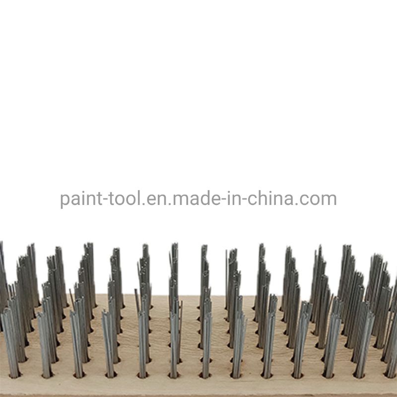Long Wood Handle Stainless Steel Wire Scratch Brush