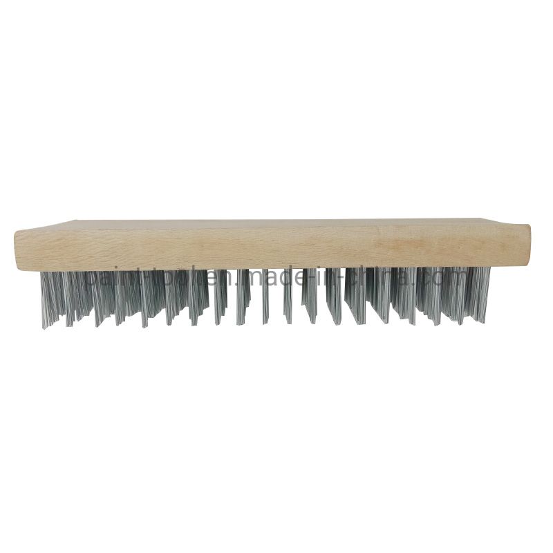 Long Wood Handle Stainless Steel Wire Scratch Brush