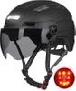 Adult Bike Helmet with USB Charging LED Front and Rear Lights Mountain & Road Bike Helmet