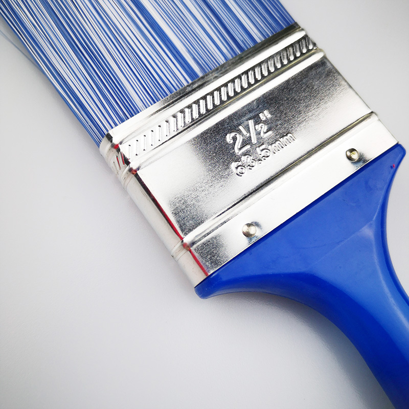 Eco Blue Plastic Handle PET Bristle 2.5" Paint Brush for Painting