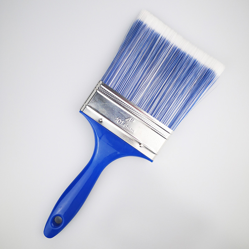Eco Blue Plastic Handle PET Bristle 4" Paint Brush for Painting
