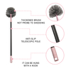 Pink Steel Pole Cobweb Duster with PP/TPR Bristles - Efficient Cobweb Cleaning