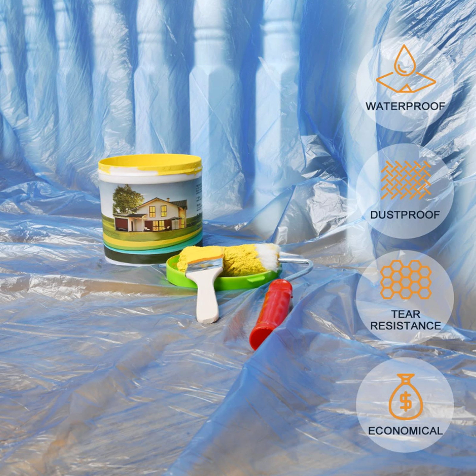 Eco - Friendly Reusable Masking Sheet – Protective Sheet for Painting & DIY