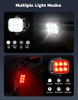 Bike Light for Night Riding, USB Rechargeable Bike Light Front and Rear, Waterproof IP65