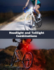 Bike Light for Night Riding, USB Rechargeable Bike Light Front and Rear, Waterproof IP65