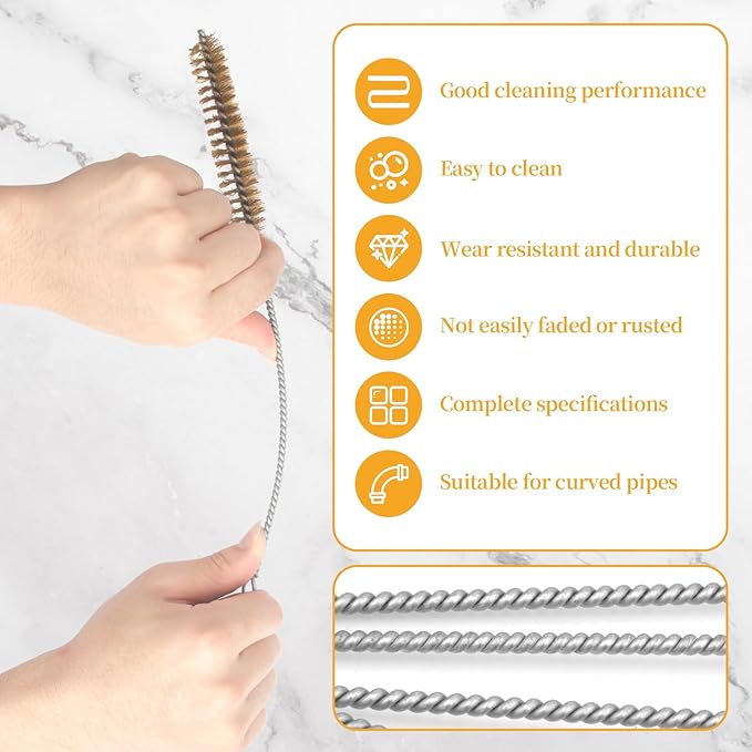 Short Laboratory Brush Test Tube Brush Kit for Cleaning Wire Pipe Tube