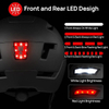 Adult Bike Helmet with USB Charging LED Front and Rear Lights Mountain & Road Bike Helmet