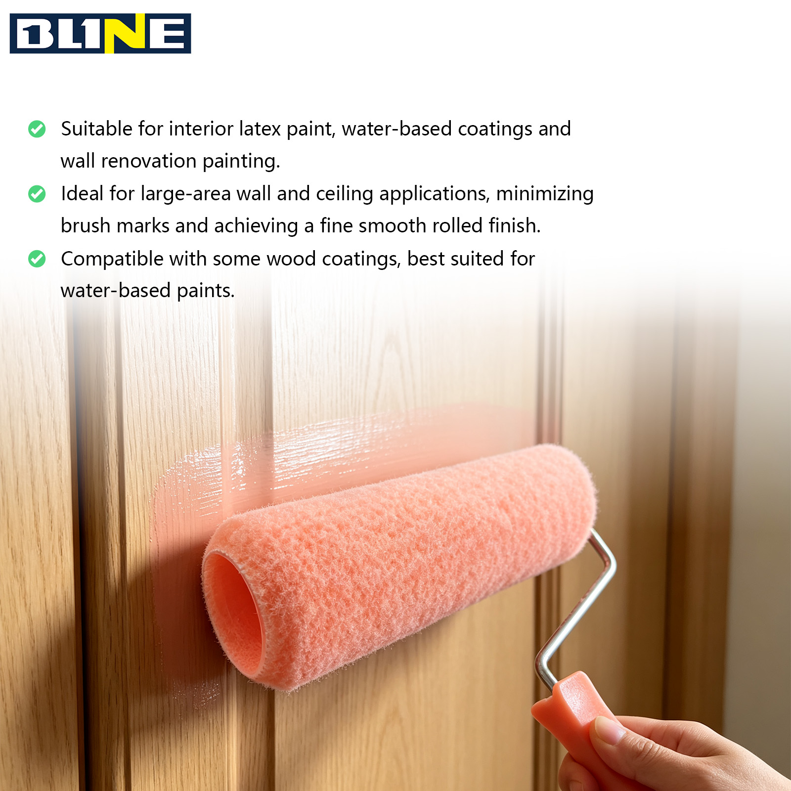Orange-pink paint roller