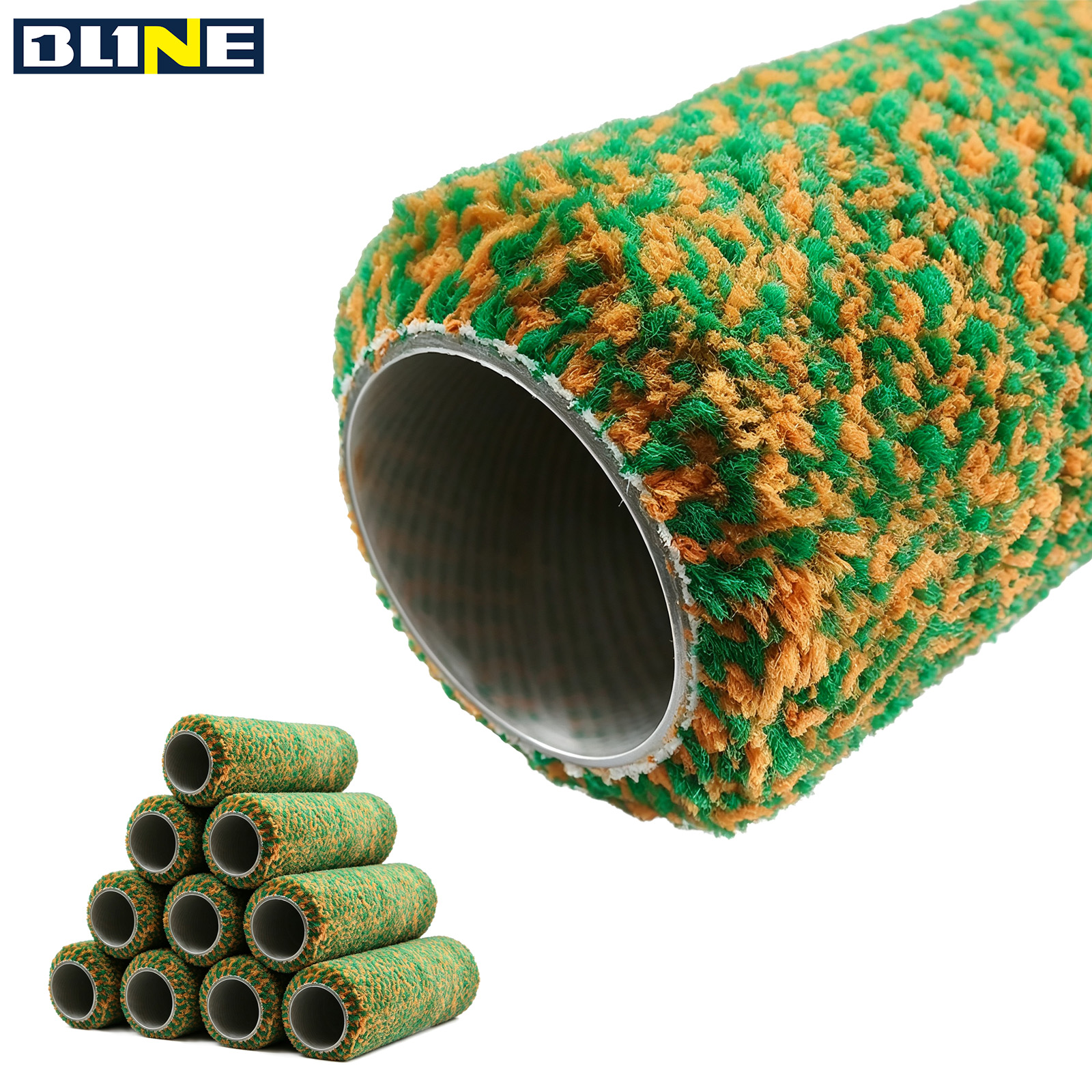 Yellow-green mixed color paint roller