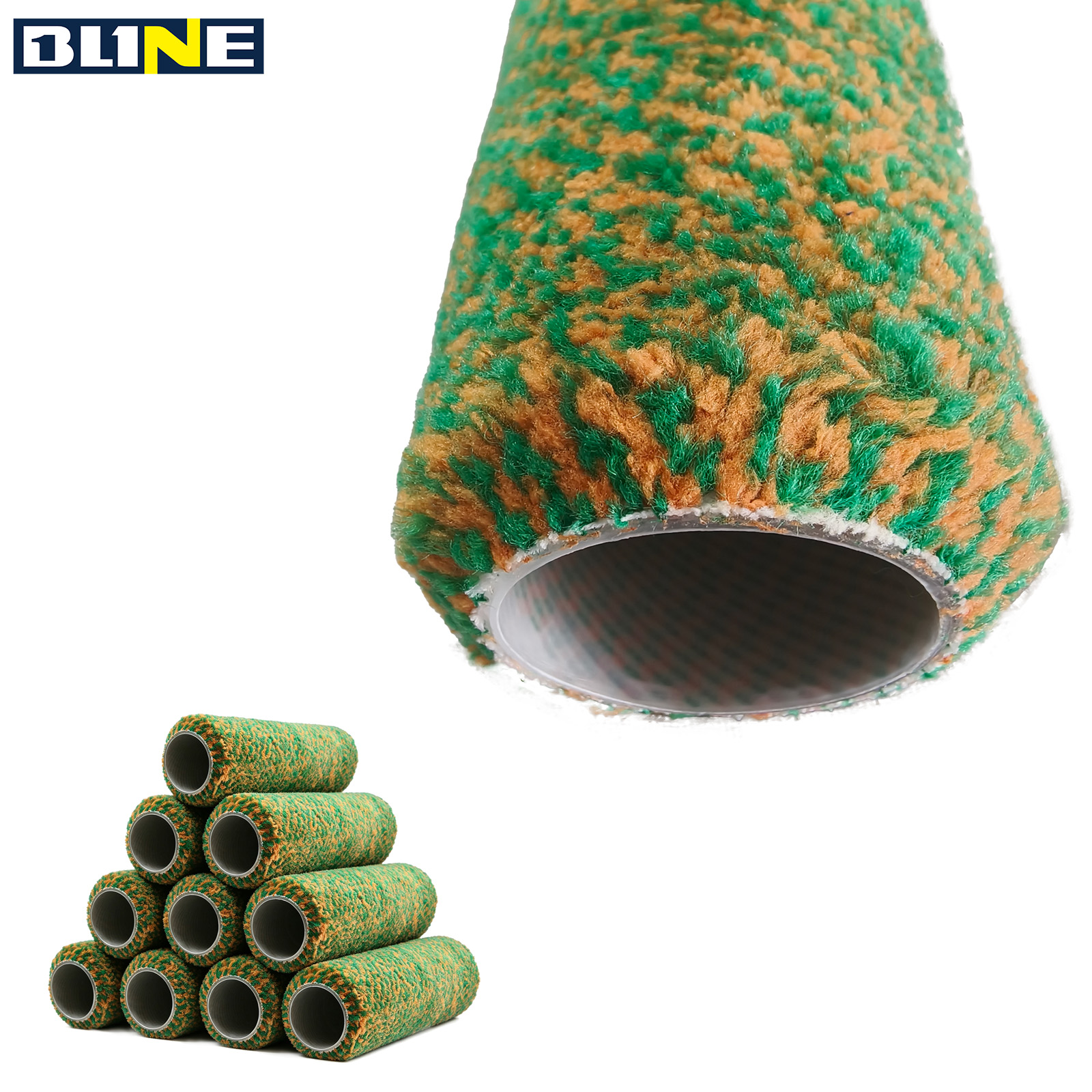 Yellow-green mixed color paint roller