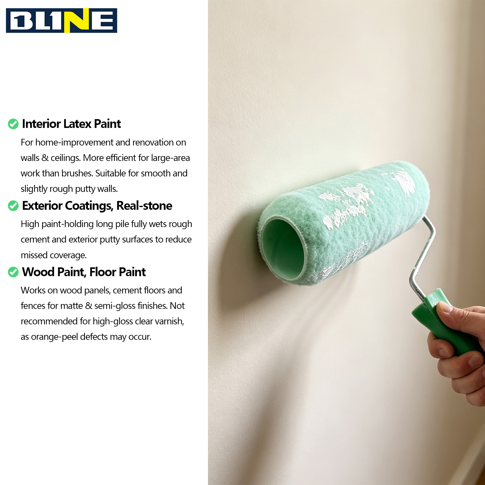 Light‑yellow paint roller