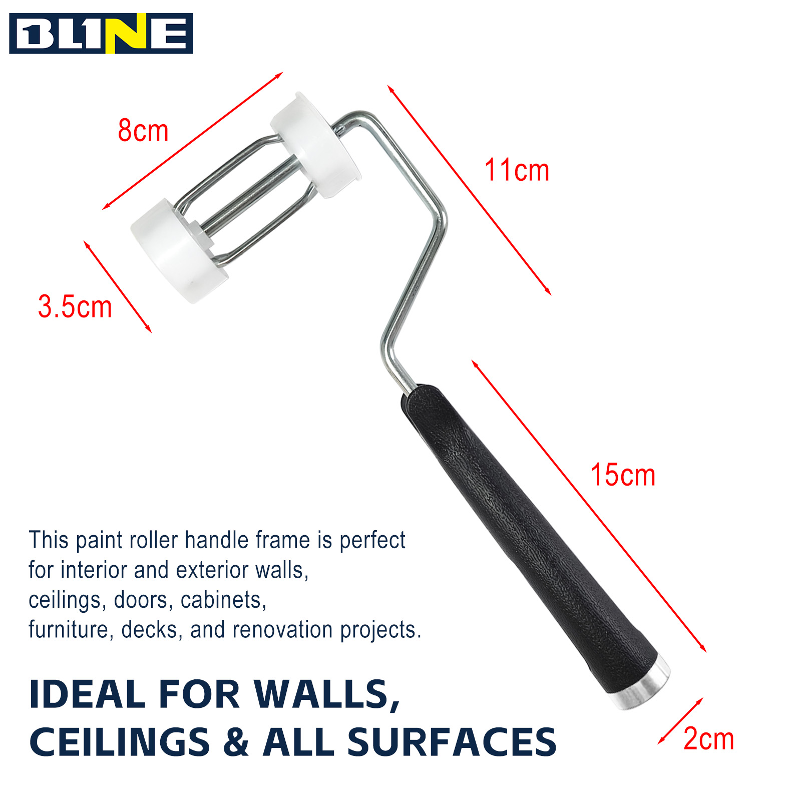 Small‑Size Birdcage Paint Roller Frame with Black Handle