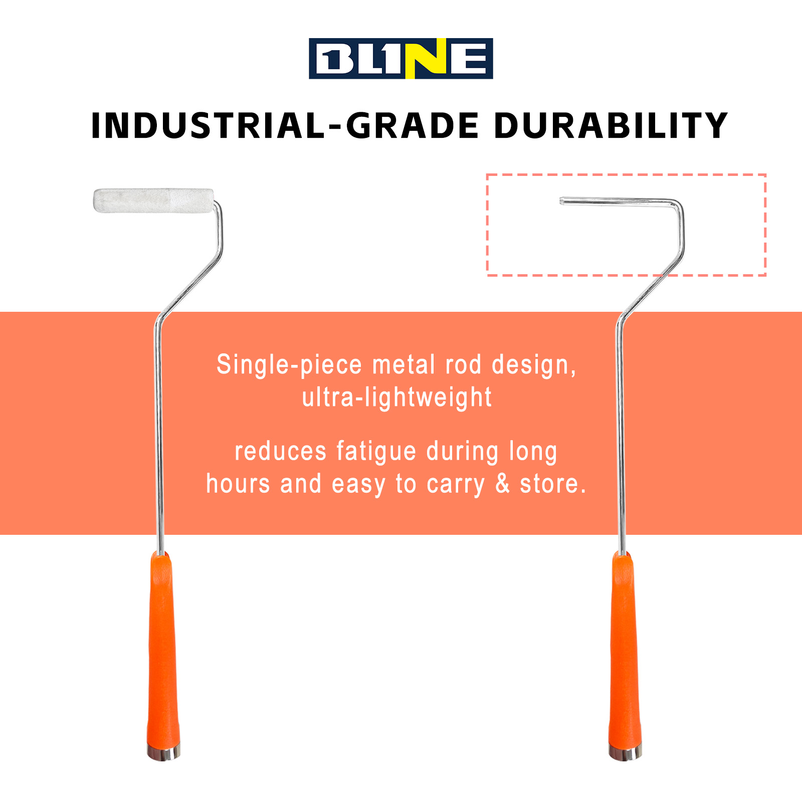 One‑Bar Style Orange Thin‑Shaft Roller Handle