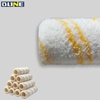 Paint roller with white base and yellow stripes