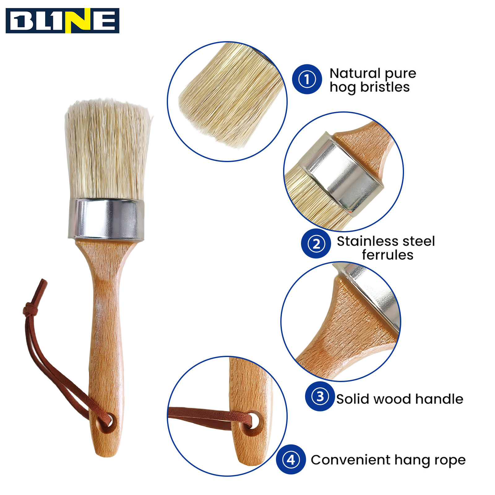 Round‑Head Beechwood Bristle Brush