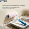 White base with pink wavy pattern paint roller