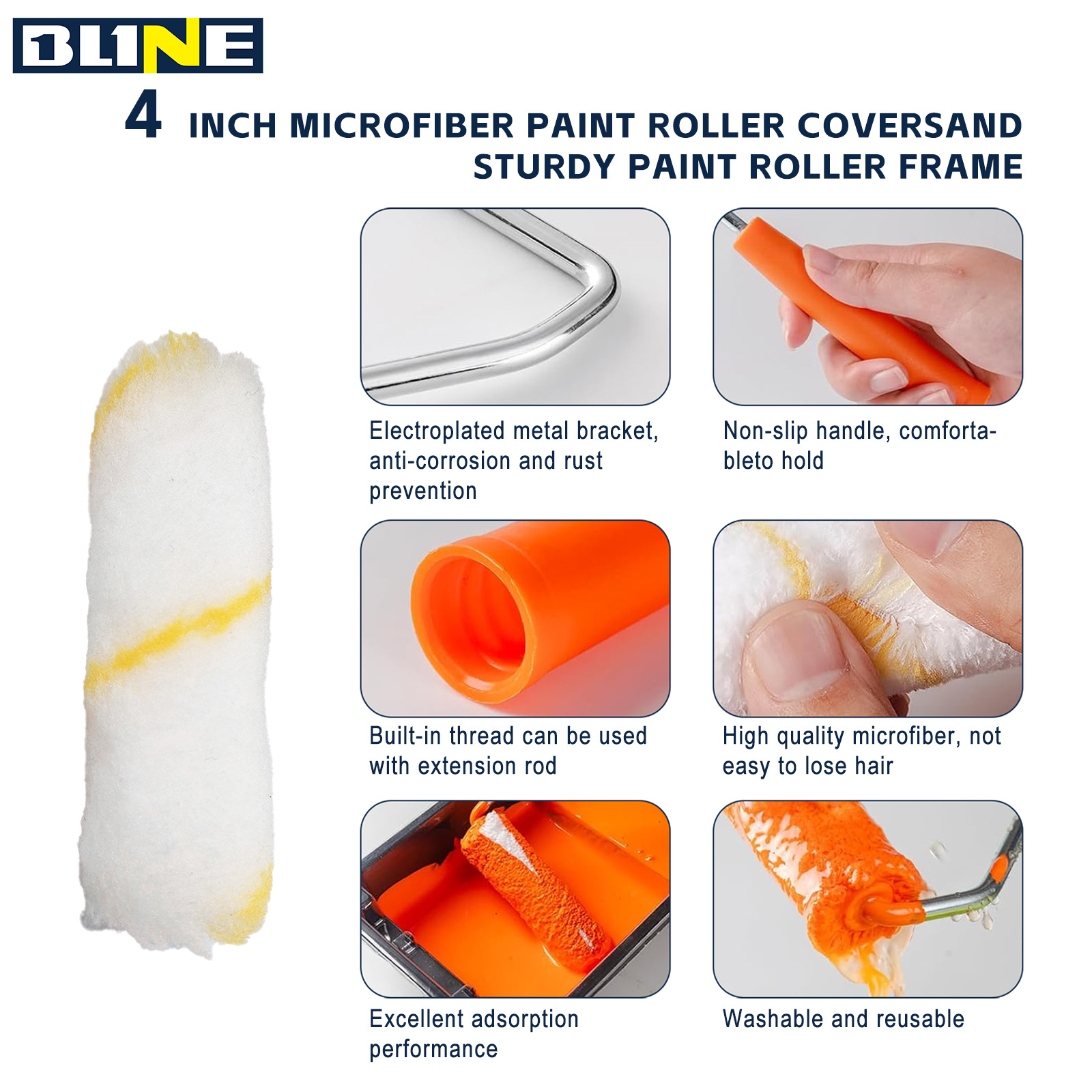 Small Orange Fine Texture Paint Roller Cover