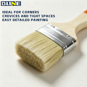 Paint brush with red marked handle