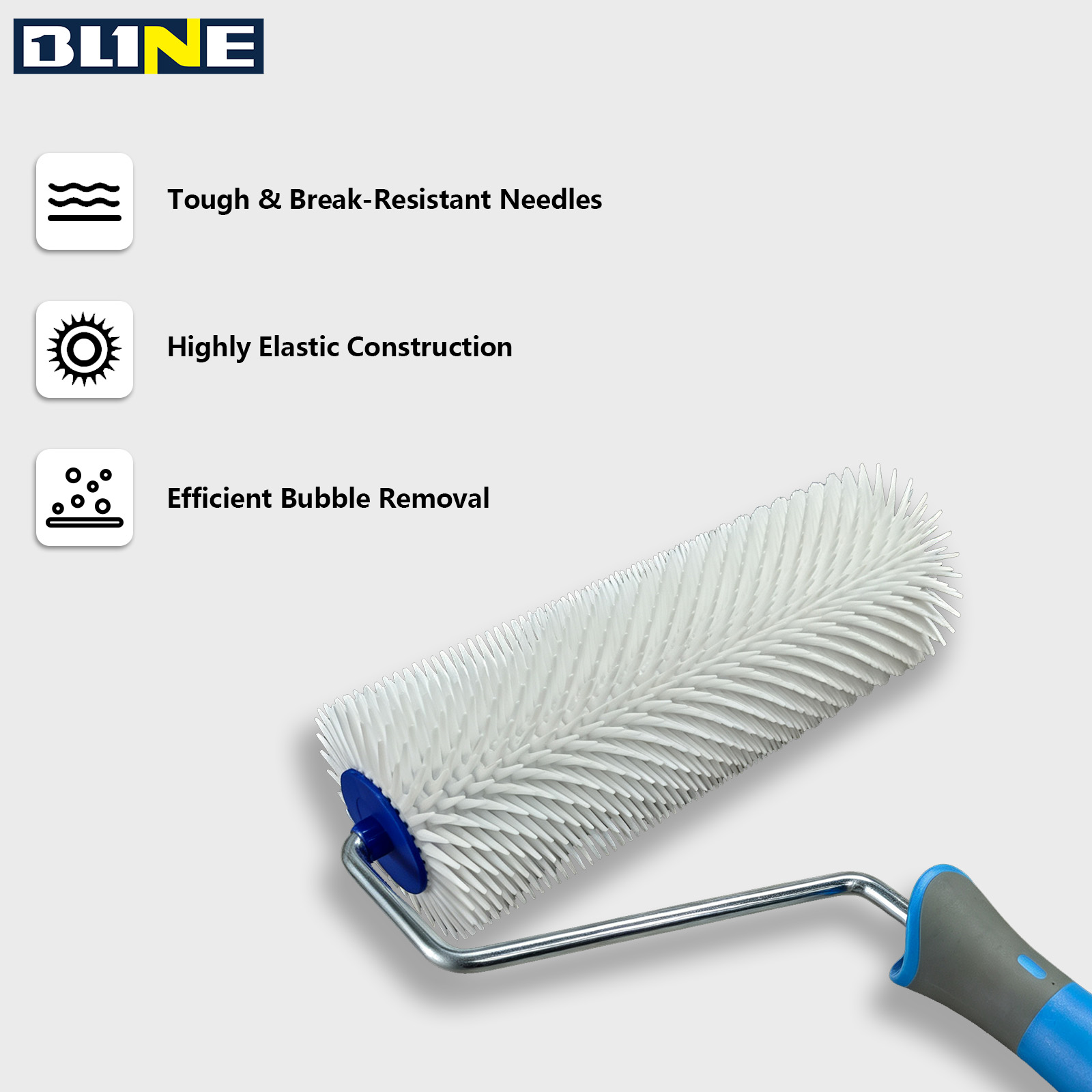 Self‑levelling spiked roller