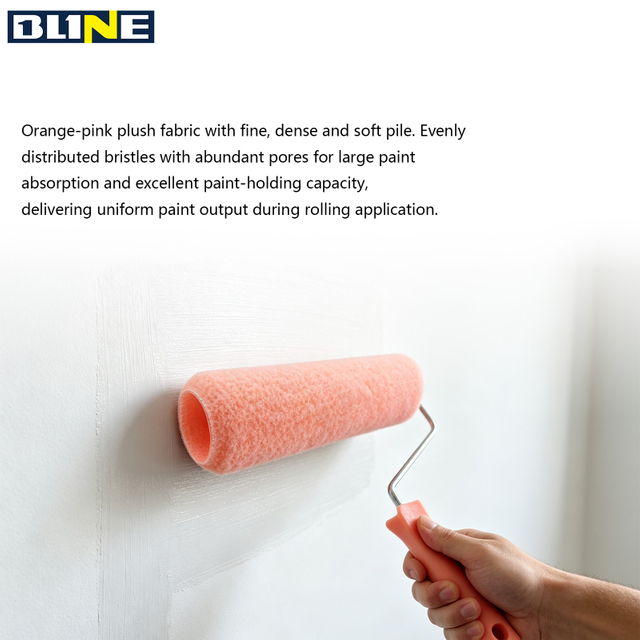 Orange-pink paint roller