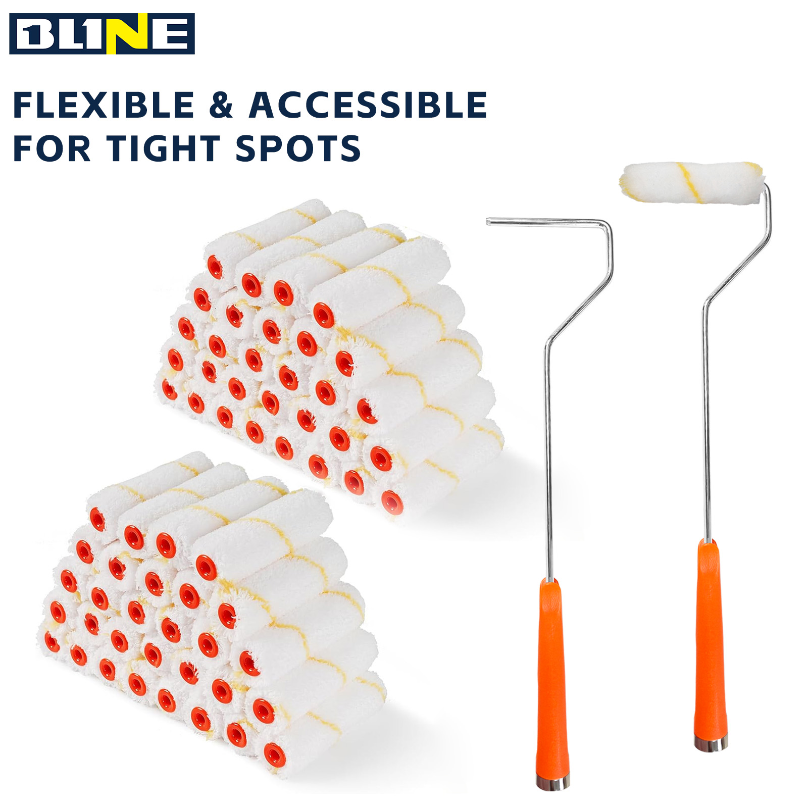 One‑Bar Style Orange Thin‑Shaft Roller Handle