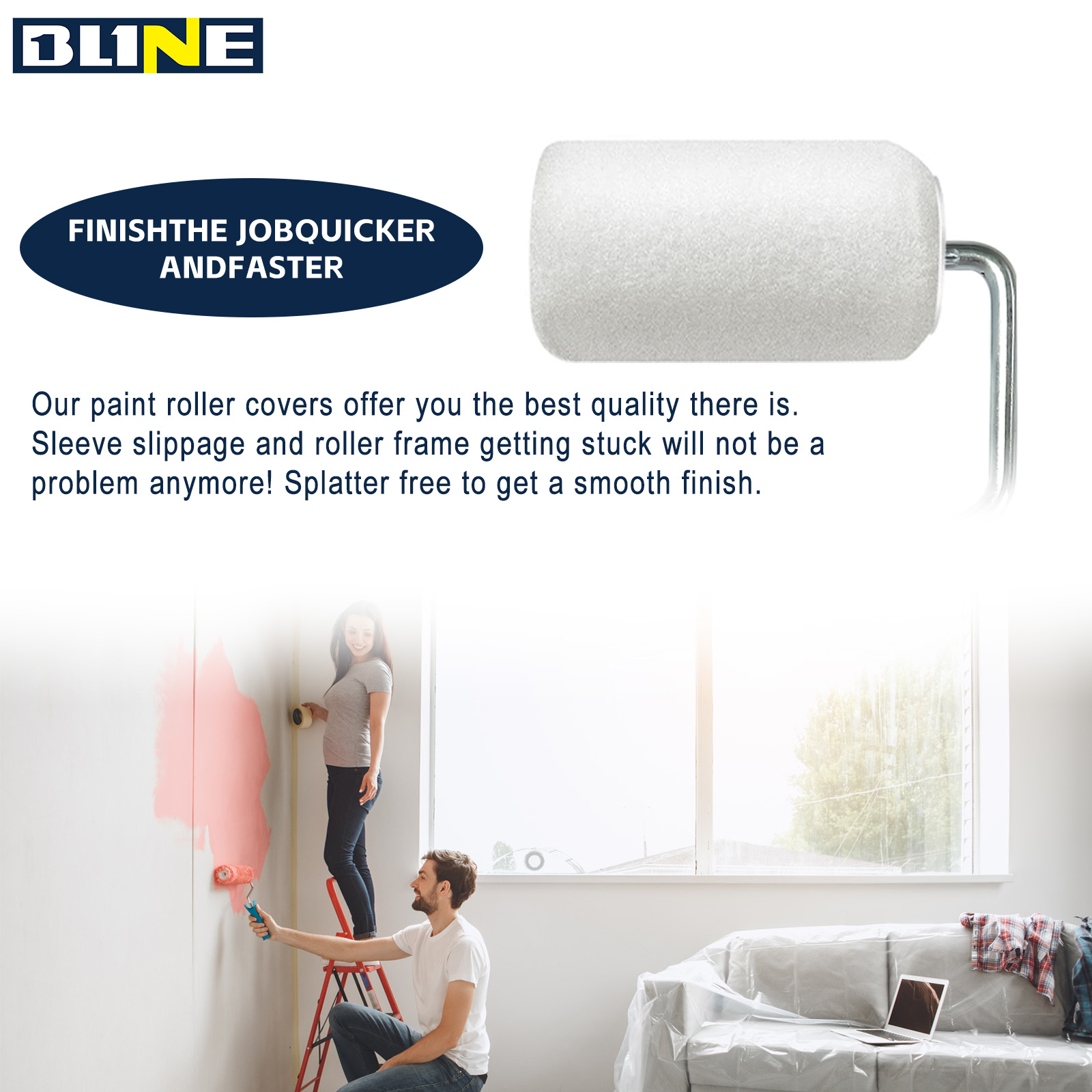 Black Handle Display Roller Sleeve